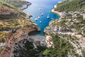 Stiniva Cove on Vis Island, Dalmatia, Croatia